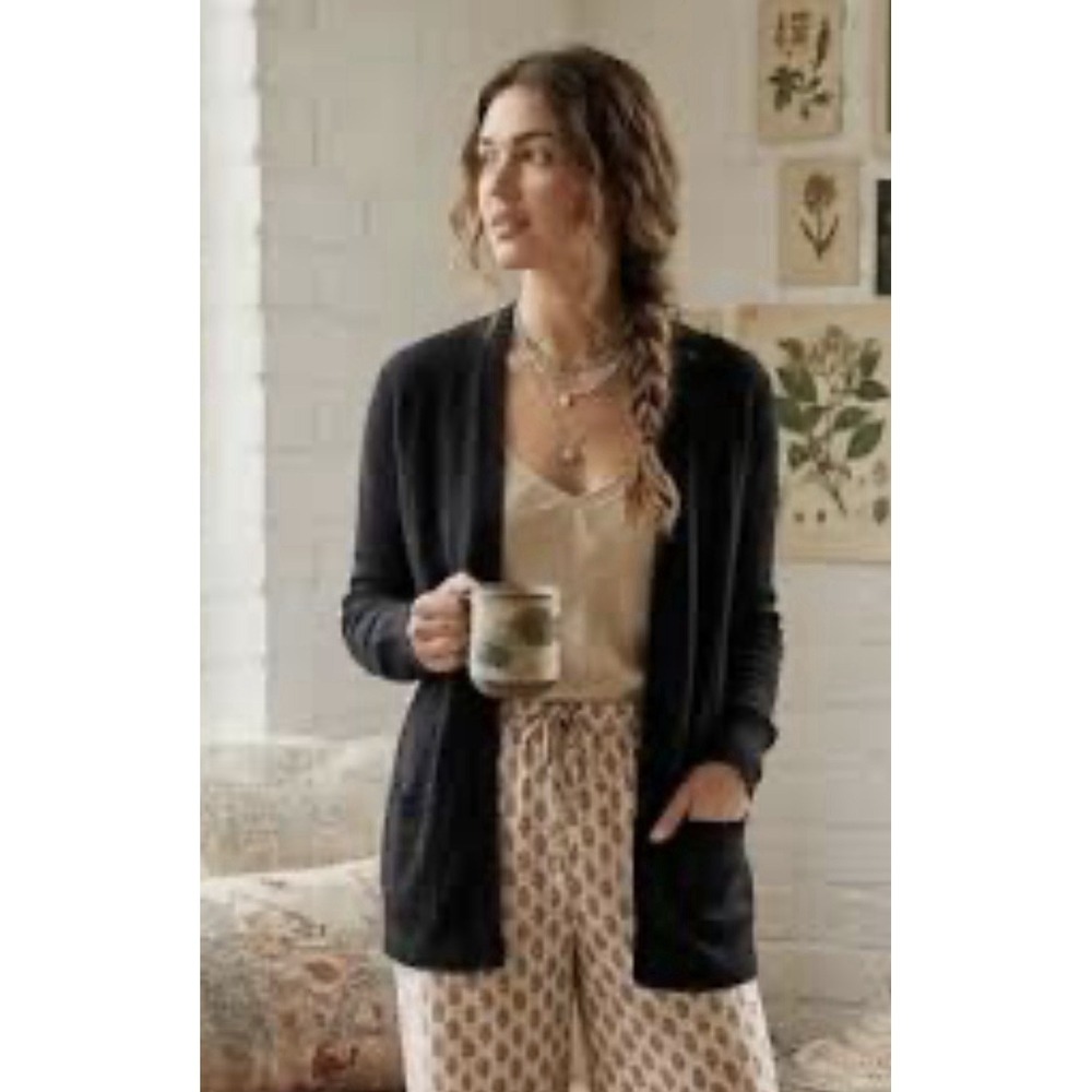 Garage Women Marl Open Front Longline Cardigan Sweater Size XS/S Black Capsule